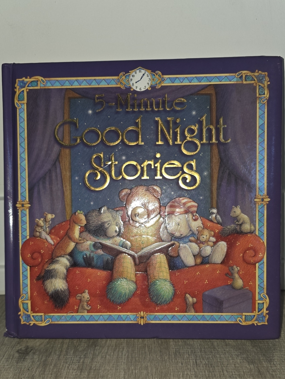 5-Minute Good Night Stories Hardcover Book - Purple Cover